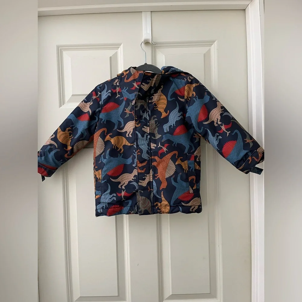 The Children’s Place Toddler Boys Print 3 In 1 Jacket - Blue Dinosaur print 3T